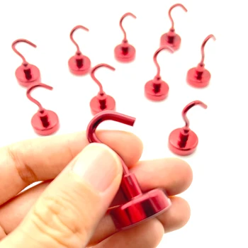 10 бр. червени магнитни куки Тежкотоварни магнитна кука, за къща, кухнята, работното място D16mm D20mm D25mm D32mm Магнитните куки
