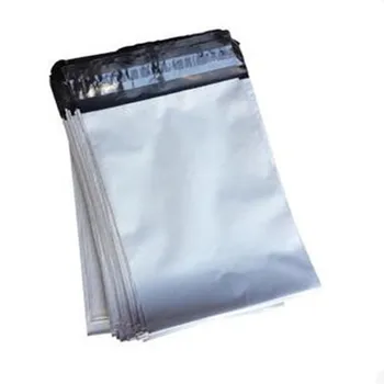 15шт бели самозалепващи куриерски чанти, чанта за съхранение на пластмасови полиетиленови пликове, пощенска чанта за пощенска доставка 16 *18 + 4 см