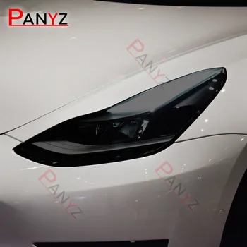 2 елемента Тониране на предните фарове на автомобила Опушен-черна Защитно фолио, Прозрачен Защитен филм от TPU за Tesla модели 3 X Y S