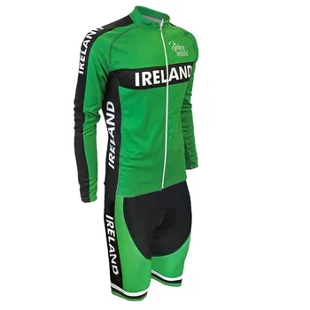 2024 Зелено, за националния отбор на Ирландия по велосипед, боди, Летен Комплект потници за велоспорта, Състезателна дрехи, гащеризон МТБ Трико