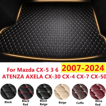 SJ XPE Кожени Постелки За Багажник на Автомобил, Специално Подходящи За Mazda 3 Axela 6 ATENZA CX-30 CX-5 CX-7 CX4 CX-50 2007-2024 Килими За Багажника Карго Подложка