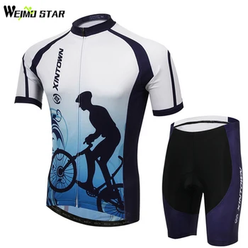 Weimostar Велосипедна Майк Лятна Мъжки МТБ Велосипедна фланелка с къс ръкав, комплект спортни облекла от фабрика-Direct-Clothing
