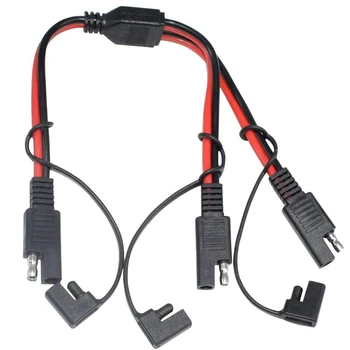 Адаптер SAE Дърва 14AWG Автомобилен кабел захранване dc SAE Y-образен разклонител SAE от 1 до 2 с капак