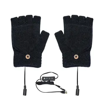 Акумулаторна ръкавици с топъл, Плюш топли ръкавици с контролирана температура, USB-топло за ръце, Улични Спортни ръкавици за мъже с подгряване