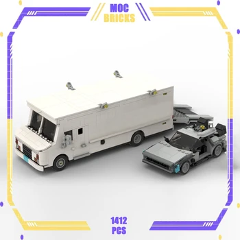 Градивен елемент на MOC Future DMC-12 Concept Cars и модел на колата Технически Тухли за изграждане на собствените си ръце, Класически Автомобили играчка, подарък за децата