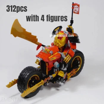 градивните елементи на Kai Мех Rider EVO 312шт са ПОДХОДЯЩИ за модели тухли 71783 Играчки за детски подарък