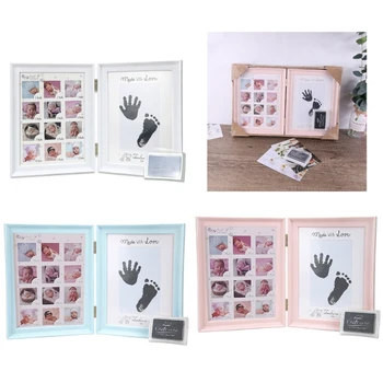 Детска рамка за снимка Рамка за снимки с отпечатъци от пръсти фото рамка от PVC за първокласници Подарък за рожден ден, за да проверите за партита в душата