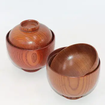 Дървени чаши, ръчно изработени с капаци, Дървени купички за домашна употреба Китайски Детски чаши Чаени чаши Детски Чаши, Прибори антични