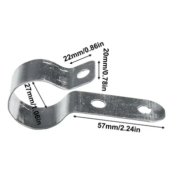 За нагреватели на Eberspacher тръбен накрайник на изпускателната тръба нагревател P-образна скоба 20 мм 27 мм, 4 сменяеми предмет, Сребро, Неръждаема стомана, издръжлив