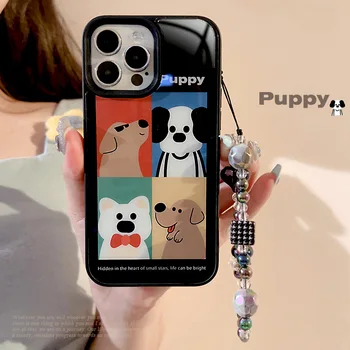 Калъф Puppy dog ins за iphone 11 13 promax 12 14 15 pro max plus, cartoony мек силиконов гривна, сладък калъф за вашия телефон