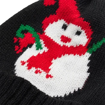 Коледна вязаная шапка Зимна топла раирана шапка-бини в студено време с помпоном за деца и възрастни