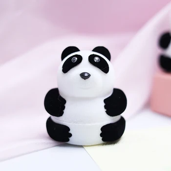 Креативна ковчег за бижута Panda Proposal Ring Box Кутия за подаръци за рожден ден, Кутия за опаковка на обеци Нова