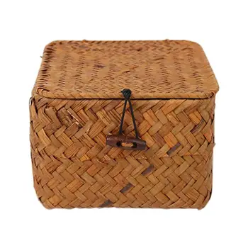 Кутия за съхранение на водорасли, Кутии за съхранение на ръчно изработени Кошница за багаж от ратан, Ракита кошница Органайзер Естествен За хола парти на открито