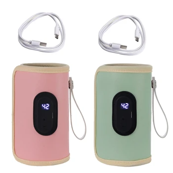 Нагревател бутилки за хранене чрез USB, отопление ръкав, нагревател мляко с контролирана температура 20, изолиран пакет за затопляне на кърма
