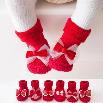 Нови зимни дебели топли нескользящие чорапи за детски краката при ходене