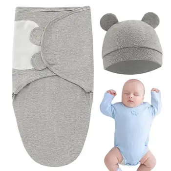 Пеленальное одеало за бебета, Дышащее пеленальное одеяло с шапка, приятен за кожата, Удобни памперси за новородени