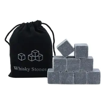 Подаръчен комплект от 9 парчета камъни за уиски, многократно за уиски и други напитки