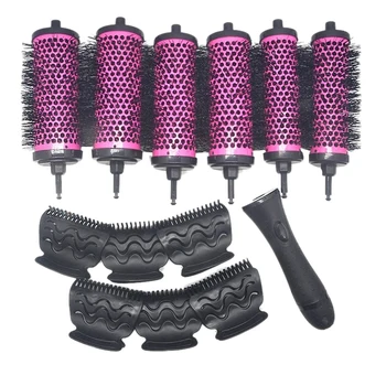 Подвижна дръжка за Четка-валяк за боядисване на коса с определящи скоби Алюминиево-керамични бъчва маши, Фризьорски Гребен