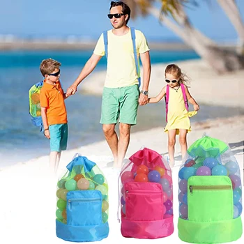 Сгъваема плажната окото чанта-раница, голяма плажна чанта през рамо, малка окото чанта за деца, плажен къмпинг, за съхранение за спорт на открито