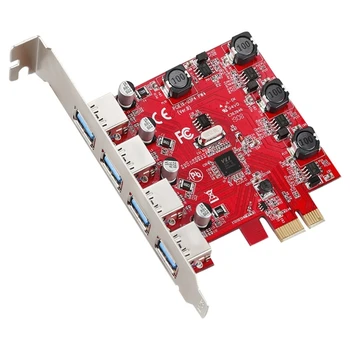 Такса за разширяване на PCIE до USB3.0 със самостоятелен захранването PCIE до 4-порта USB-адаптерной платка 4xUSb3.0 с высокотемпературным съпротива на печатна платка