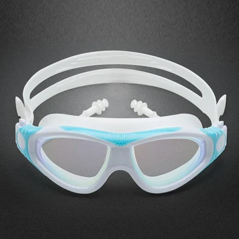 Удобни очила за плуване за момичета и момчета, водоустойчив и устойчив на мъгла, голяма дограма, детски предпазни очила, тапи за уши, C508