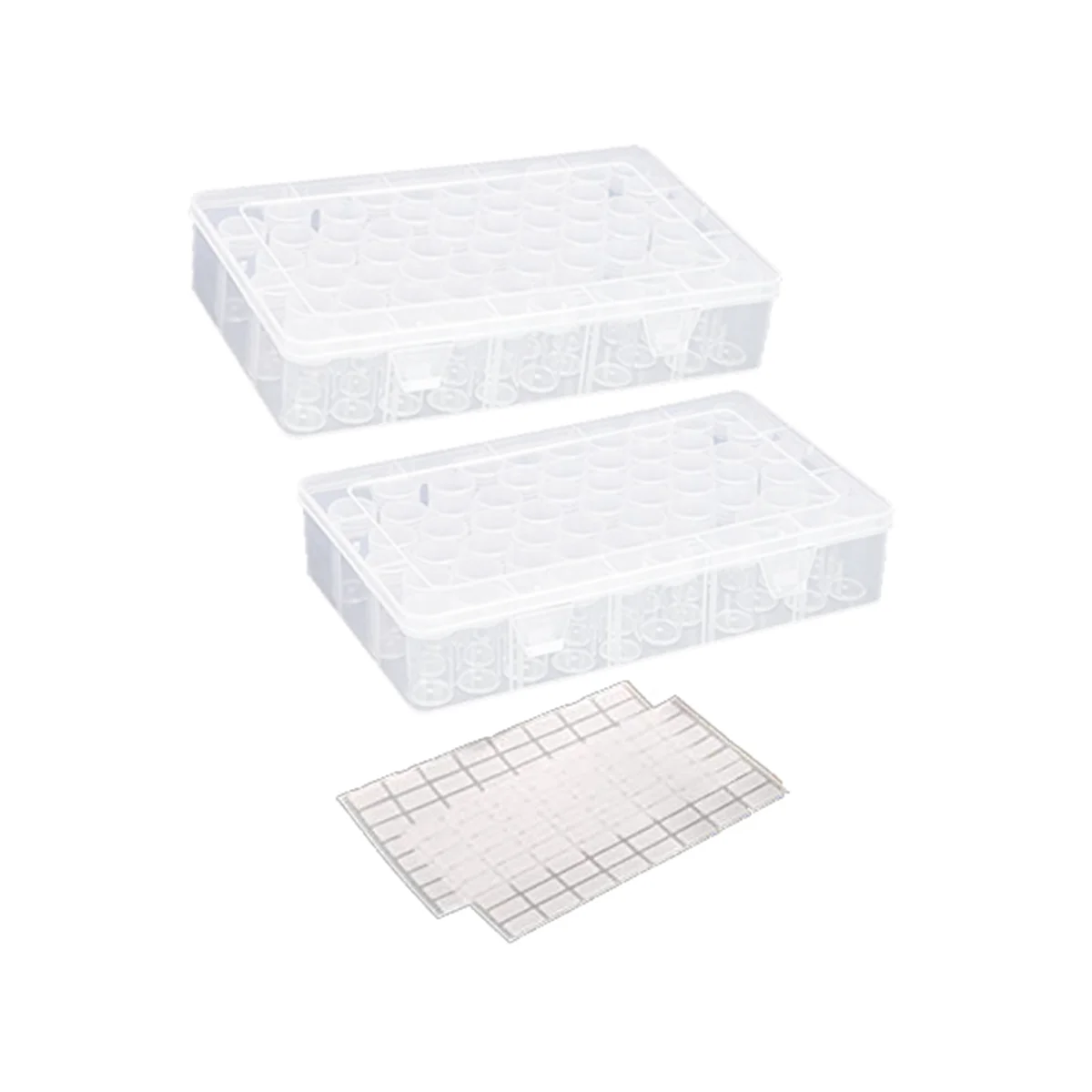 2 опаковане на кутии за диамант живопис, пластмасов контейнер за съхранение на камъка на 120 нишки, органайзер за съхранение на аксесоари за бродерия 5D