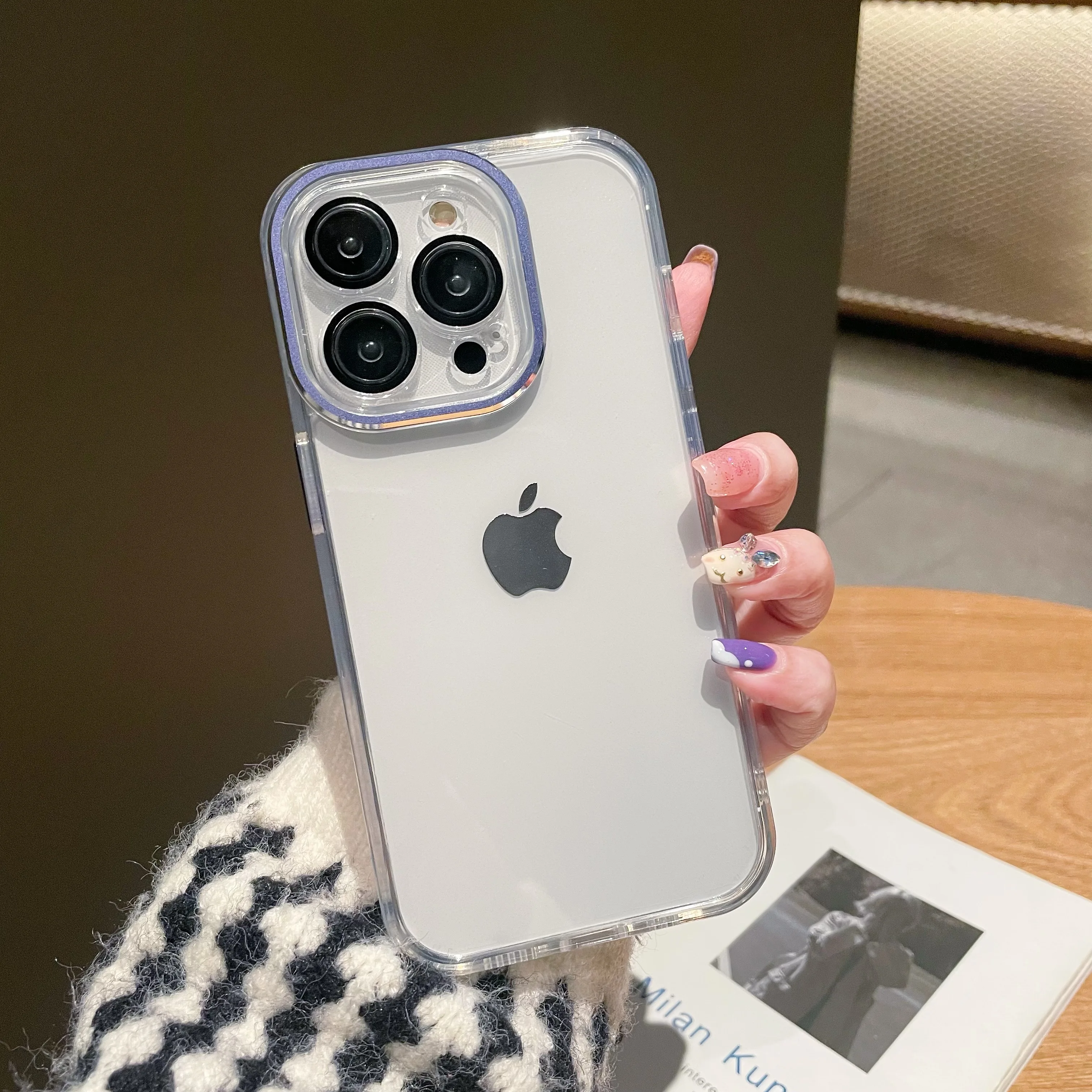 Луксозен Защитен Калъф За Цветен Обхвата на Камерата За iPhone 14 13 12 11 Pro Max Plus С Прозрачна Броня И Въздействие Твърд Калъф на Корпуса