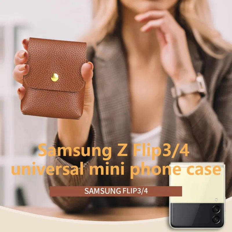 Кожен портфейл, джоб за мобилен телефон Samsung Galaxy Z Flip4, мобилни телефони с мек screen калъф за Flip3, чанта през рамо с дълга шнурком