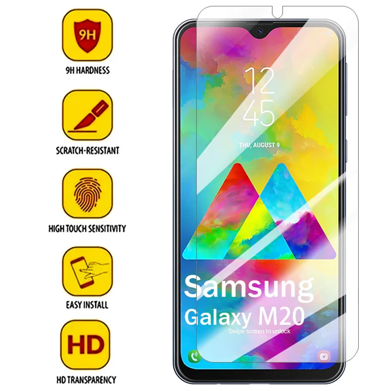 За Samsung Galaxy M20 Защитен слой от закалено стъкло, преден панел, на цял екран екран HD 9H Дрън за Samsung Galaxy М 20