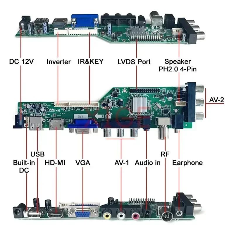 За LQ170M1LA04 LQ170M1LA4B LQ170M1LA4G Такса водача 30Pin, LVDS 1920*1200 2CCFL Комплект Matrix IR + AV + USB + HDMI + VGA Цифров сигнал DVB