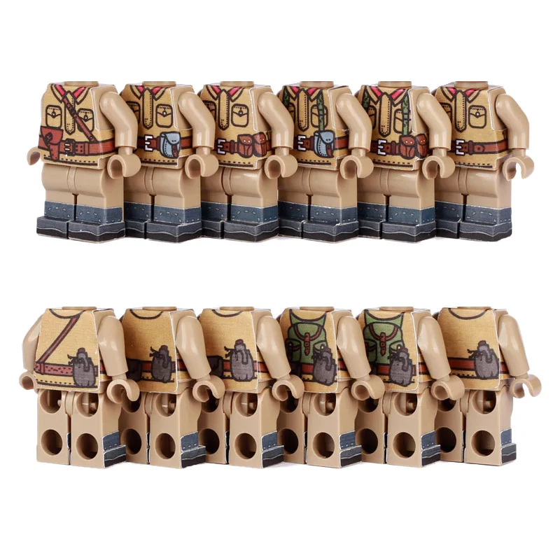 Етикети със съветските войници от Втората световна война Строителни блокове Опаковане на играчки военни материали Кутии с фигурки от Германия и САЩ Оръжия MOC Bricks O026