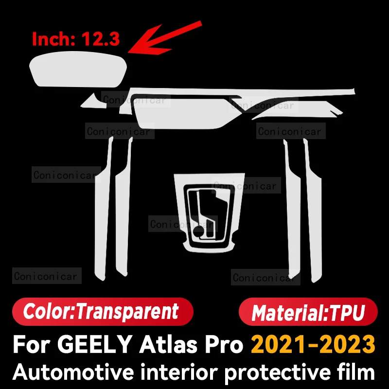 За GEELY Atlas Pro 2021 2022 2023 Салона на Автомобила Панел за Превключване на Предавките Таблото Gps Навигационен Екран Прозрачен Капак Защитно Фолио TPU
