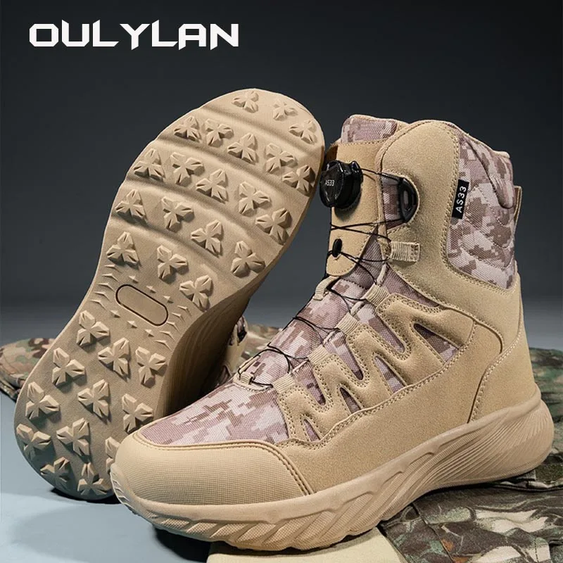 Улични Мъжки армейските обувки, военни Тактически обувки за пустинята, мъжки Водоустойчив Работа защитни обувки за къмпинг, на скално катерене, пешеходен туризъм, мъжки ботильоны
