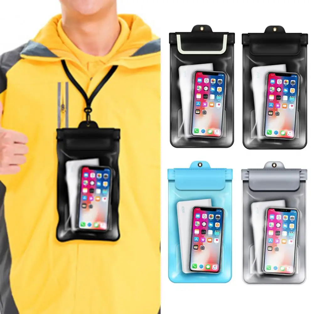 1 комплект, Чанта за съхранение телефон с каишка Водоустойчив чанта за телефон Добра запечатване Надеждна непромокаемая чанта за мобилен телефон, Водни спортове