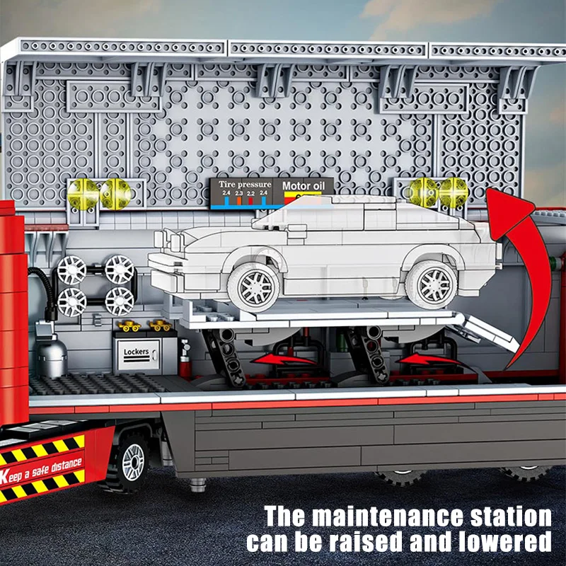 Технически 1258шт За Поддръжка на Модел на превозното средство Градивни елементи на Градския Автомобил Ремарке Транспорт Камион Тухли Играчки За Детски Подарък