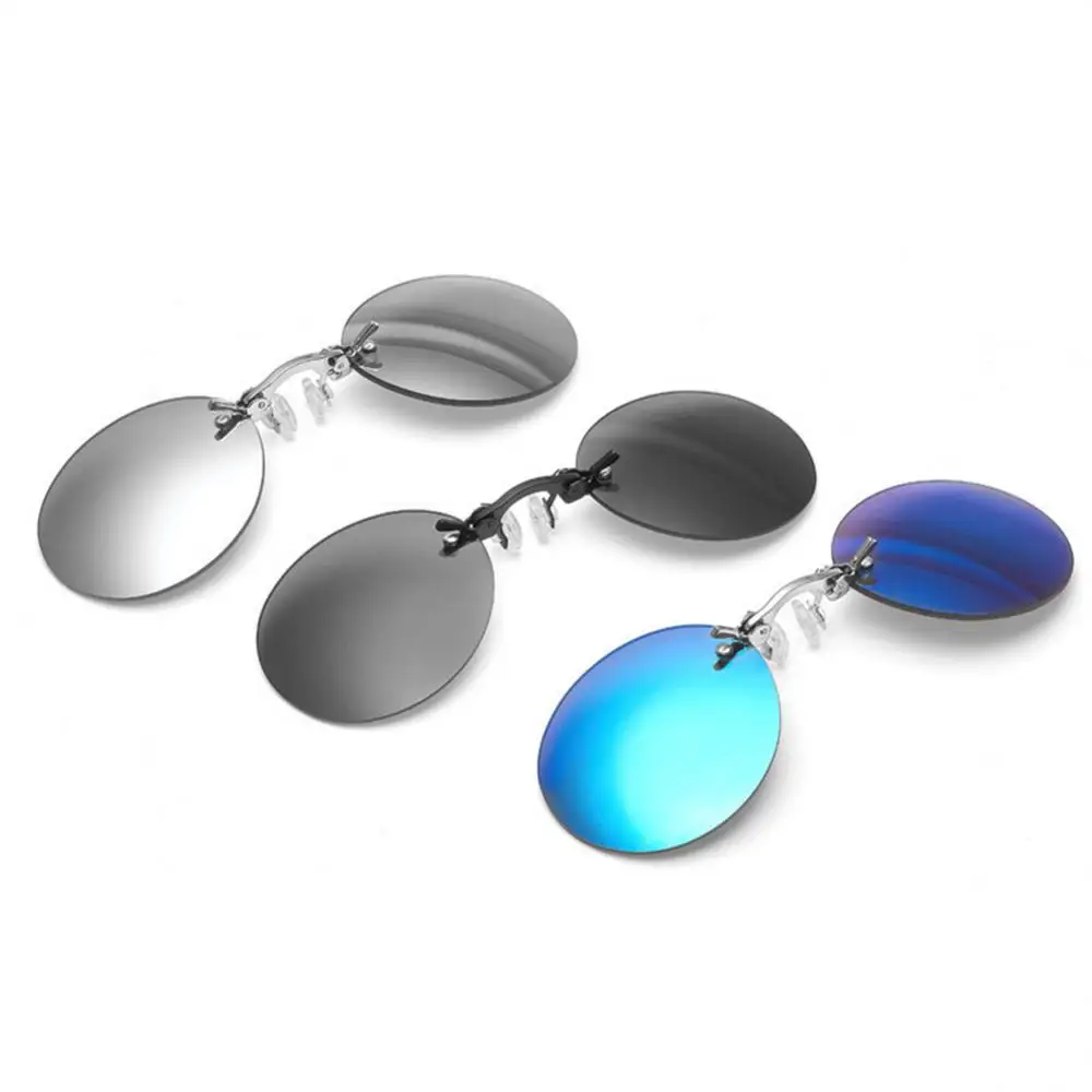 1 / 2 ЕЛЕМЕНТА без рамки слънчеви очила Метал / пластмаса Слънчеви очила в кръгла рамка с клипсой за мъже и жени, Персонални слънчеви очила с клипсой
