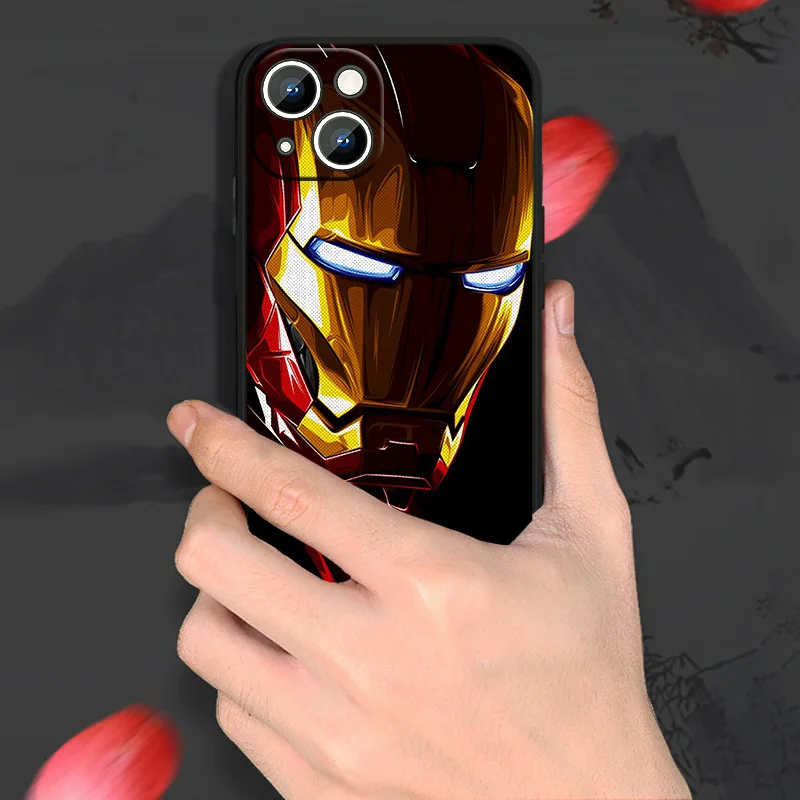 Iron man Marvel За Apple iPhone 11 Калъф За телефон 14 13 12 XR XS X 8 7 6 6S 5 5S SE Pro Max Plus mini Черен Калъф