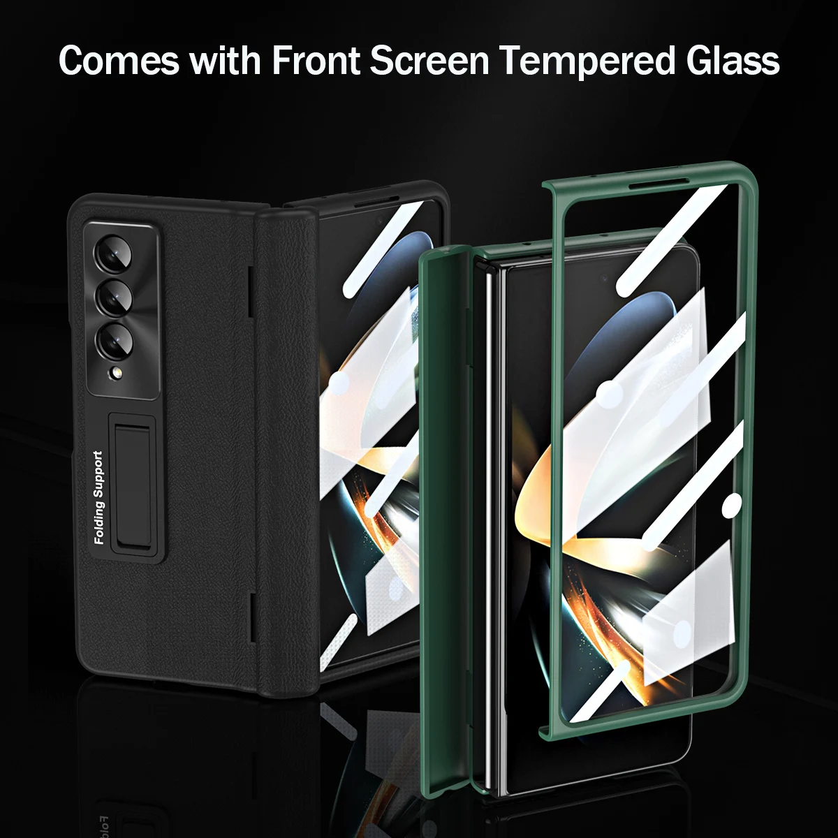 стъкло предна екран за Samsung Z Fold 4 своята практика Кожен калъф-панти за Samsung Galaxy Z Fold 4 Калъф-поставка 5G Capa