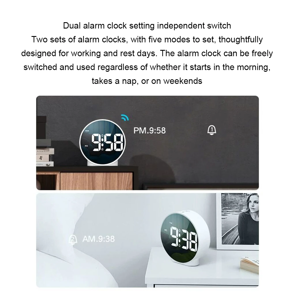 Здрава конструкция от ABS, Множество функции - Цифров часовник с аларма за дом, Уникален led дигитален будилник