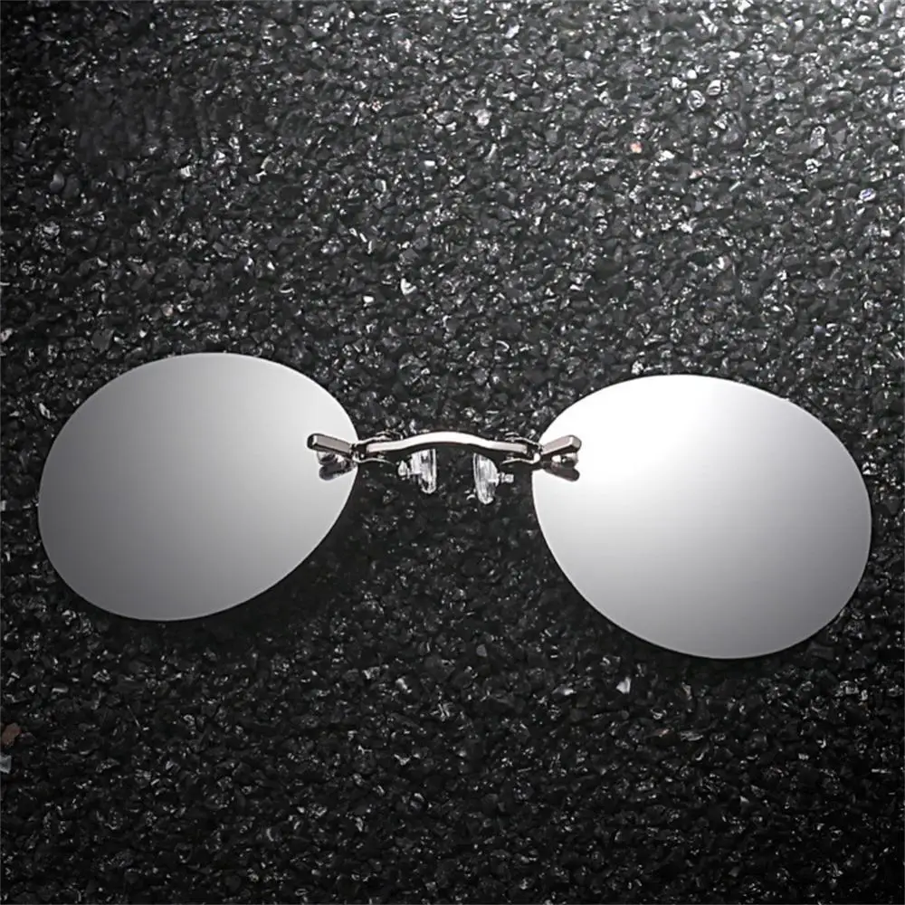 1 / 2 ЕЛЕМЕНТА без рамки слънчеви очила Метал / пластмаса Слънчеви очила в кръгла рамка с клипсой за мъже и жени, Персонални слънчеви очила с клипсой